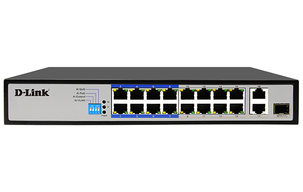Switching Hub 16 Port D-LINK DES-F1018P-E (17'', 16 POE,2 Uplink,+ 1 SFP)
