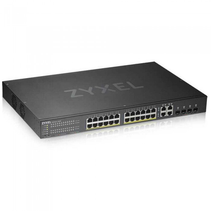 24-port GbE L2 PoE Smart Switch + 2 SFP slots,, rackmount, 170 Watt