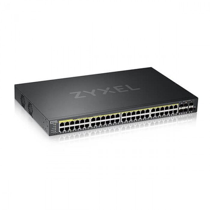 Zyxel 44-port GbE L2 PoE+ Switch with 4 combo (SFP/RJ-45) + 2 SFP GbE Uplink 375 Watt (Max 48 ports)