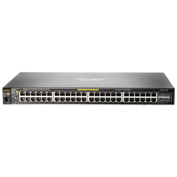 Aruba 2530-48-PoE+ Switch (48 x 10/100 PoE+ ports, 2 x 10/100/1000 ports, 2 SFP ports, 382W)