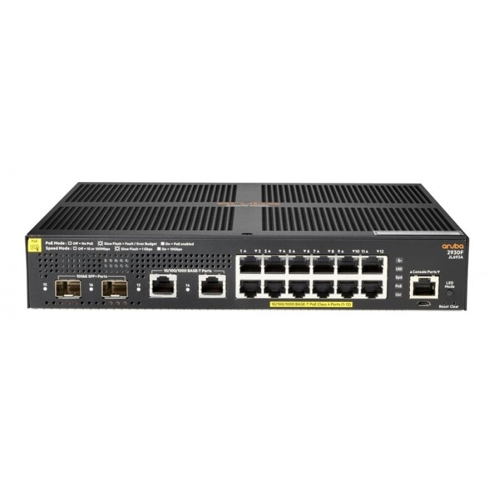 Aruba 2930F 12G PoE+ 2G/2SFP+ Switch (12 x PoE+ ports, 2SFP+ ports, 139W)