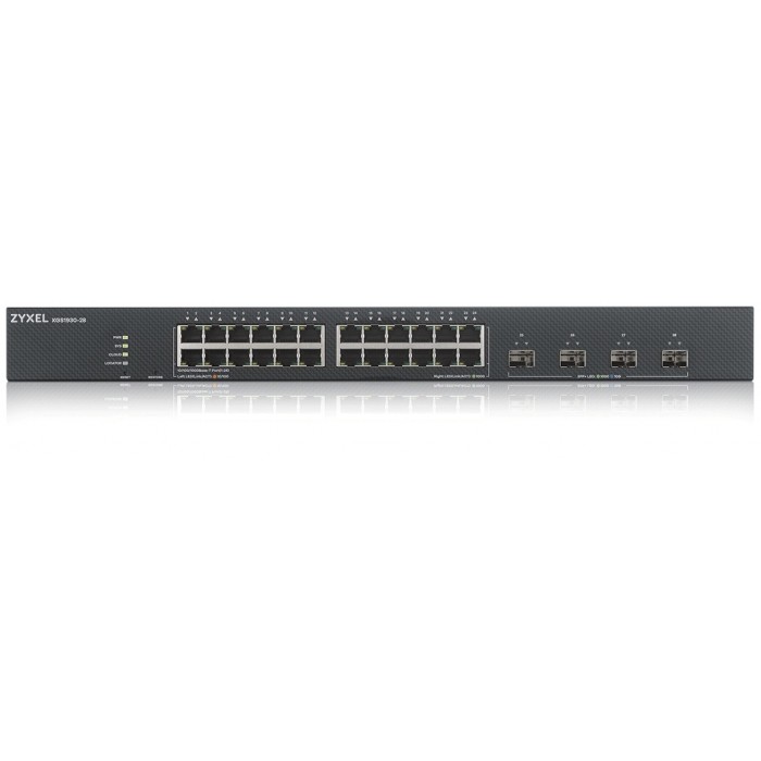ZyXEL Layer 2 24-port GbE Smart Managed PoE Switch with 4 SFP+ Uplink