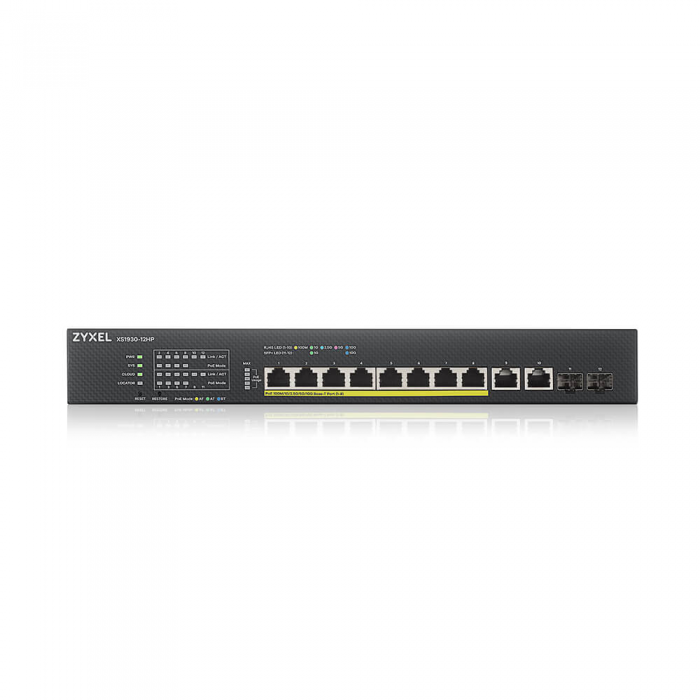 ZyXEL 8 Port Multi-Gig PoE, 2 Port 10G SFP+, 2 Port Multi-Gig Copper, 375 Watt PoE 802.3bt, Max 60W per port