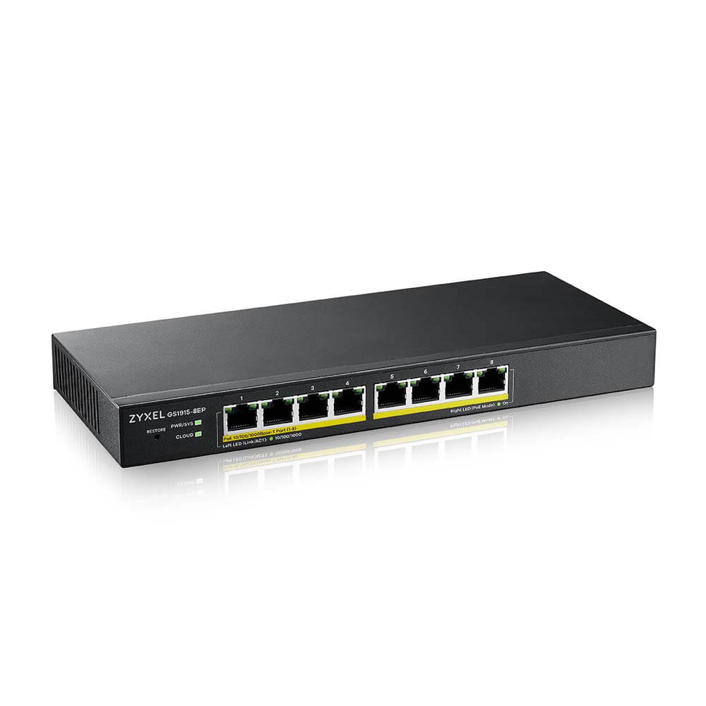 8-port GbE Smart Managed PoE Switch, 802.3at, desktop, fanless, 60 Watt