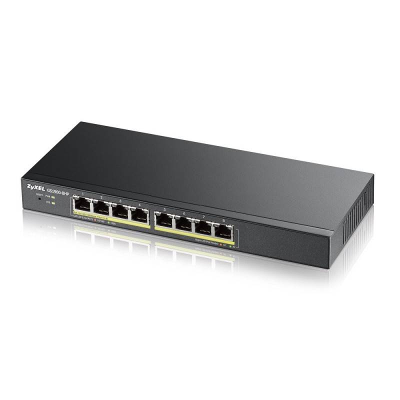 8-port GbE L2 PoE Smart Switch, 802.3at, desktop, fanless, 70 Watt