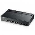 8 port GbE L2 Switch with 2 combo (SFP/RJ-45) GbE Uplink (Desktop size with rackmount kit)